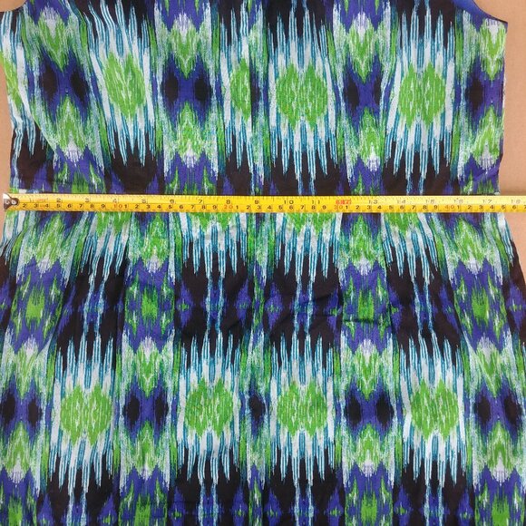 Rabbit Rabbit Rabbit blue green cotton dress shell buttons 12 Petite - Picture 13 of 13